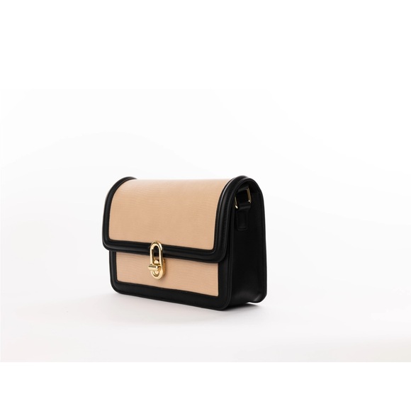 NWT Chic Beige and Black Crossbody Bag - Picture 4 of 5